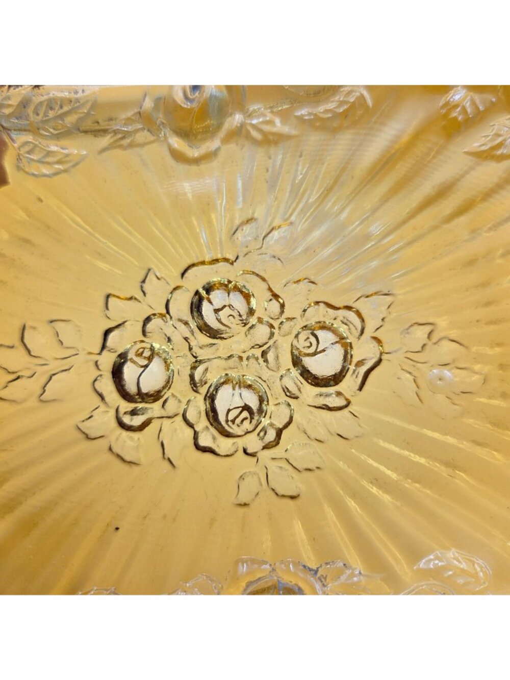 Fenton Rose Amber Soap Dish Colonial Amber Rose Design Vintage Glass - Picture 5 of 5